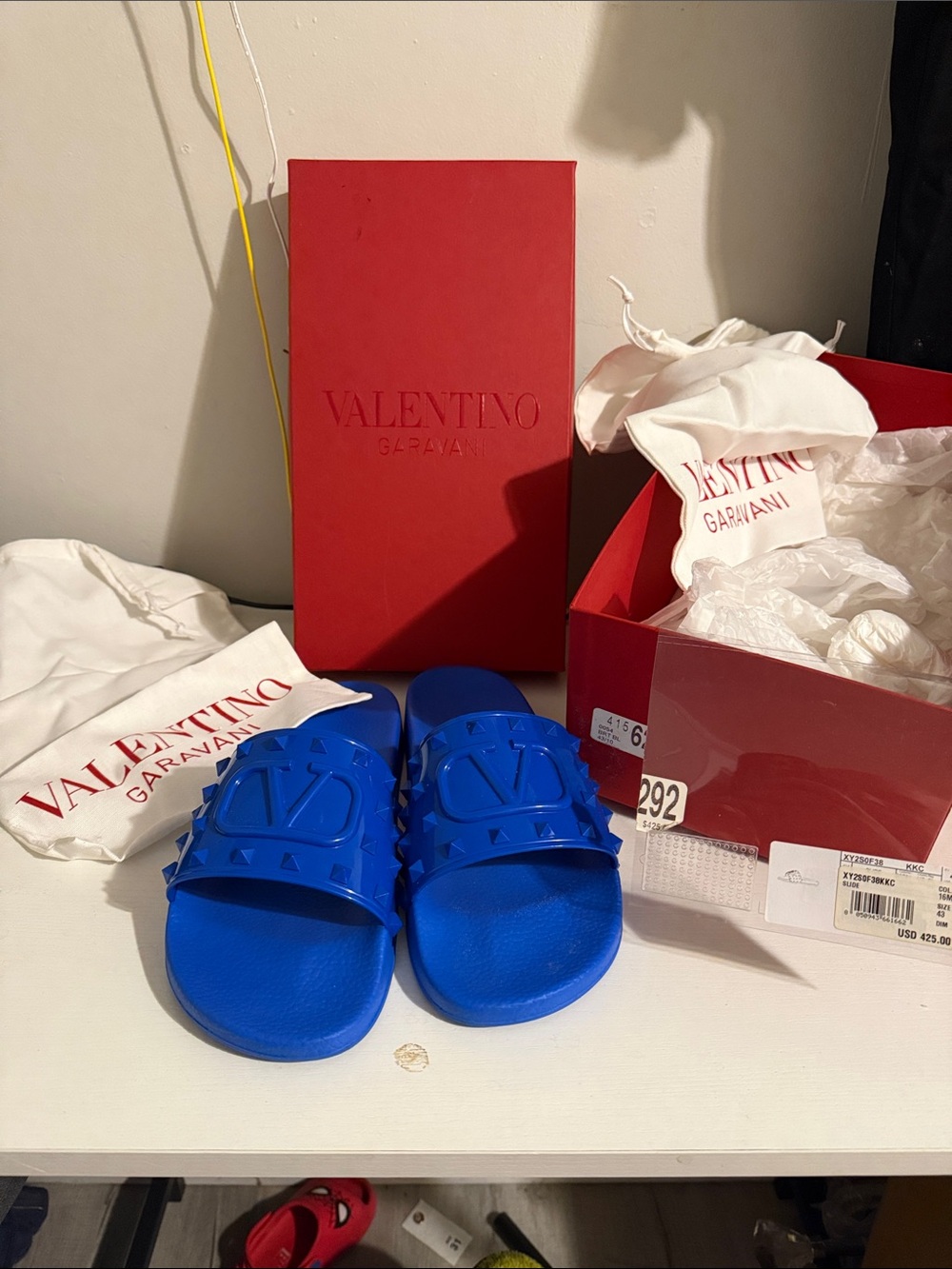 Valentino Blue Slides
